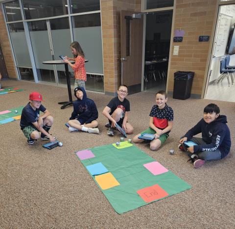 Students in STEM practiced their coding skills while using Sphero BOLT robots. They coded the BOLTS to follow a maze and change colors along the way!