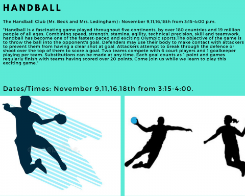 handball flyer, all information is already typed in the body