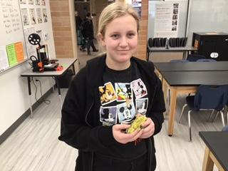 Hallee and her 3d printed project
