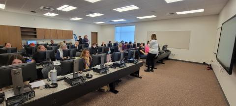 teachers getting professional development in computer lab