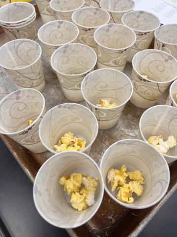 popcorn in cups