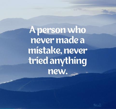 if you don't make a mistake you don't learn anything new