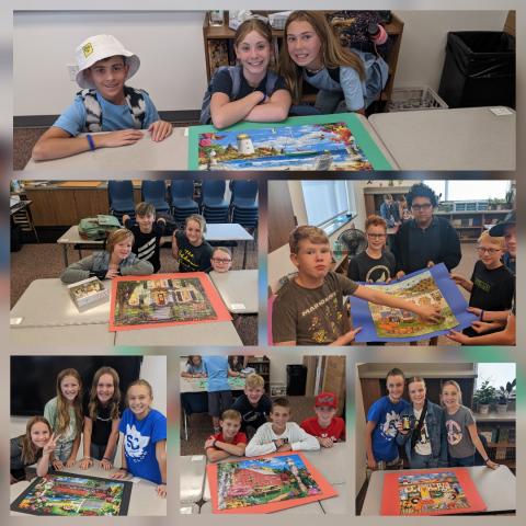 The leadership class has been practicing their communication and cooperation skills by working together to complete 7 different puzzles in class. 