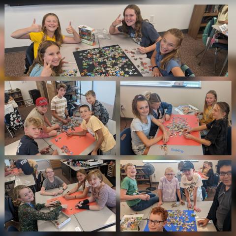 The leadership class has been practicing their communication and cooperation skills by working together to complete 7 different puzzles in class. 