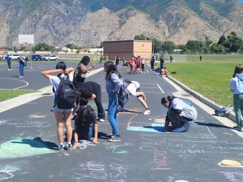 SCMS Chalk the walk with kindness! @neboschooldistrict