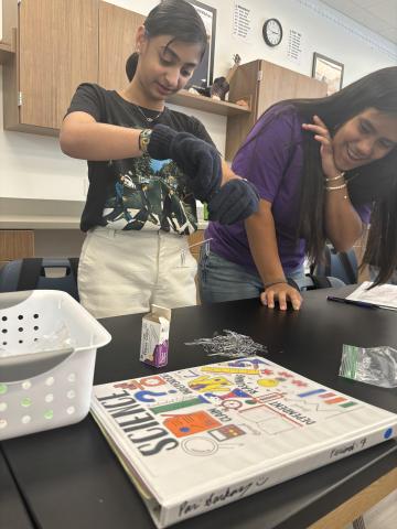 Students make electromagnets